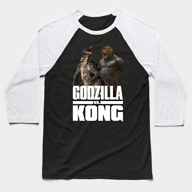 godzilla vs kong team godzilla Kong Baseball T-Shirt by Pannolinno